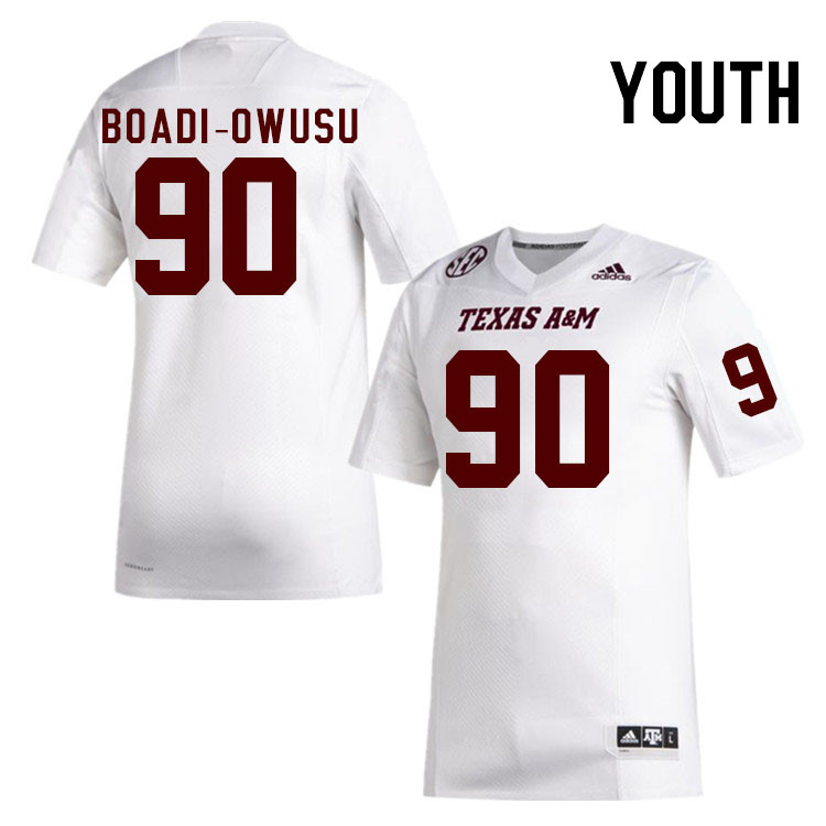 Youth #90 Nana Boadi-Owusu Texas A&M Aggies College Football Jerseys Stitched Sale-White